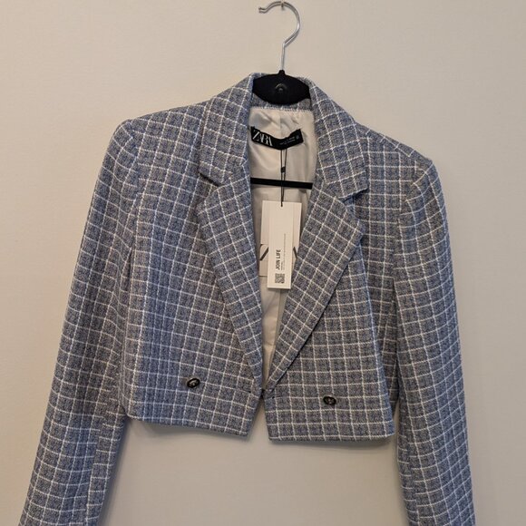 Zara- Tweed Crop Blazer - Picture 2 of 5